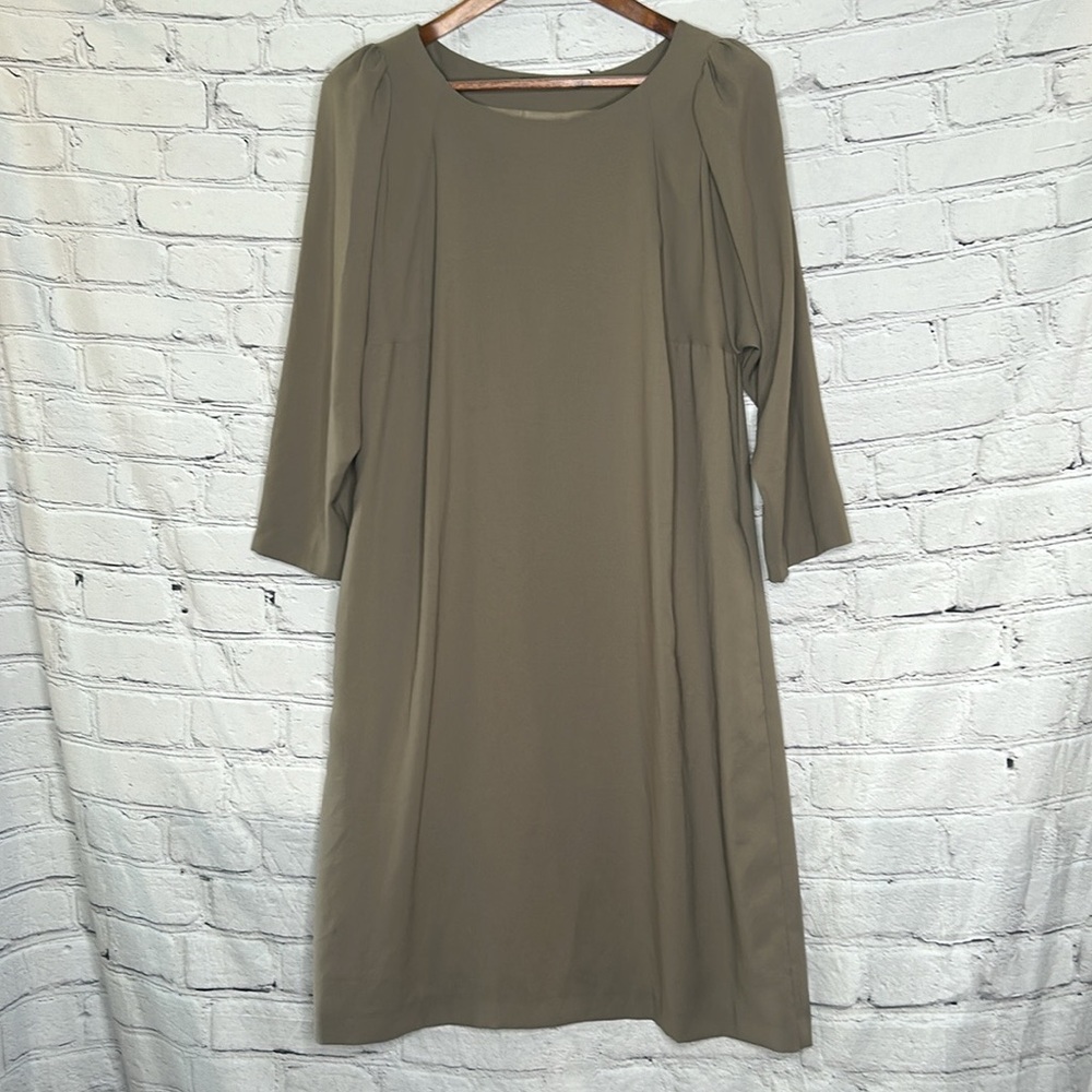 Seventy Mushroom Tan Colored Long Sleeve Dress Size Large Excellent Condition - Picture 2 of 15